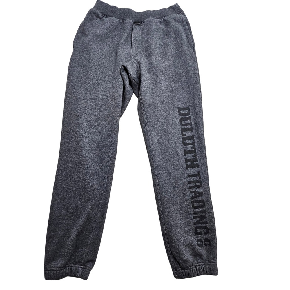 Duluth Trading Co Jogger Sweatpants M x 32 Gray Logo Fleece Lined 44209
